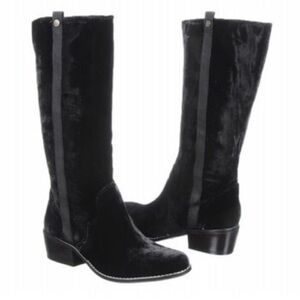 Black Velvet Mid-Calf Women's Boots - Unbranded